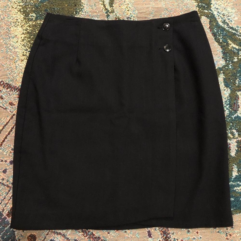 Vtg Simon Ellis Classic Black Straight Pencil Skirt-Size 6